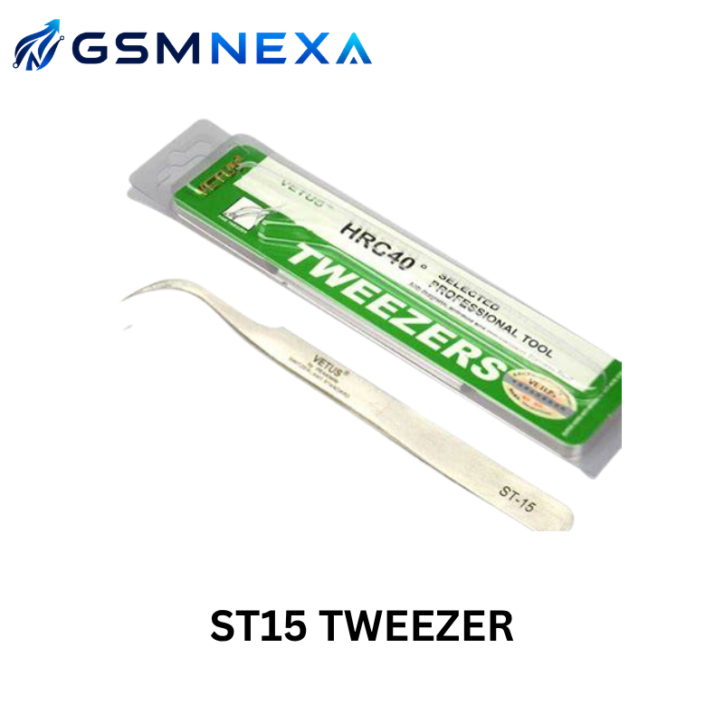 ST-15 Precision Curved Anti-Static Stainless Steel Tweezer