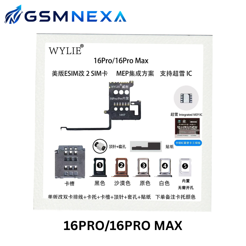 iPhone 16 Pro / 16 Pro Max eSIM to Physical Dual SIM Converter Flex