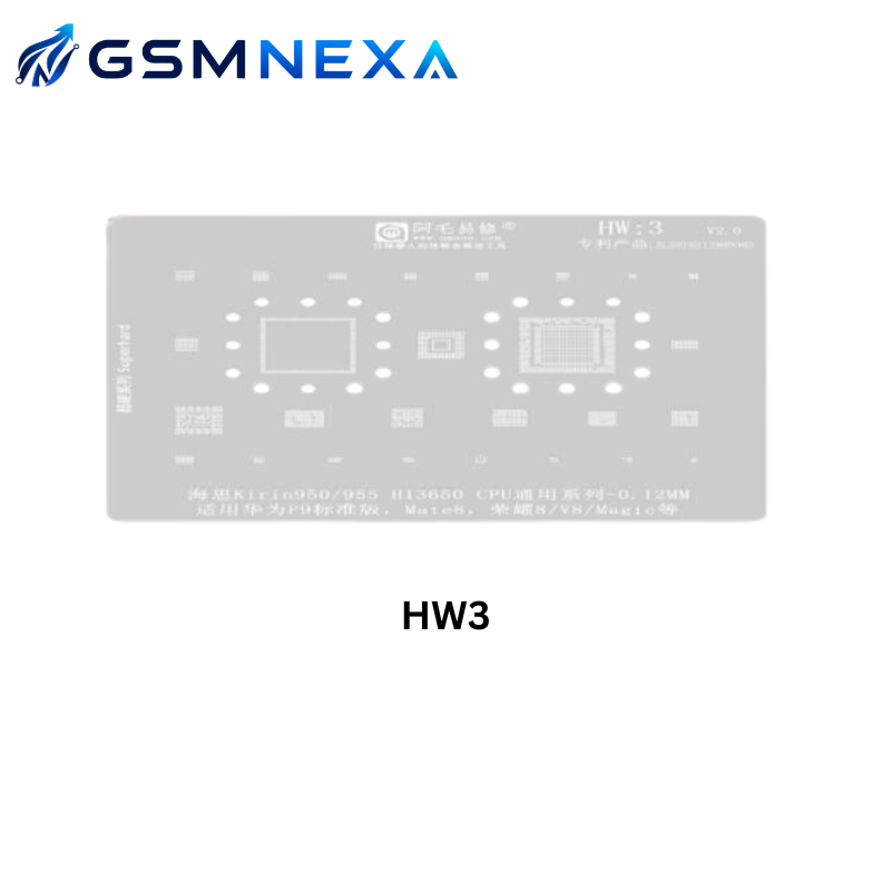 AMAOE HW3 BGA Reballing Stencil for Honor & Huawei CPU IC Repair