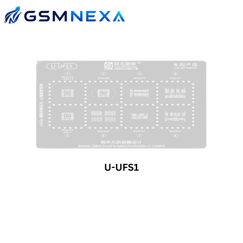Amaoe U-UFS1 Stencil for eMMC, eMCP, UFS, UMCP & LPDDR IC Reballing
