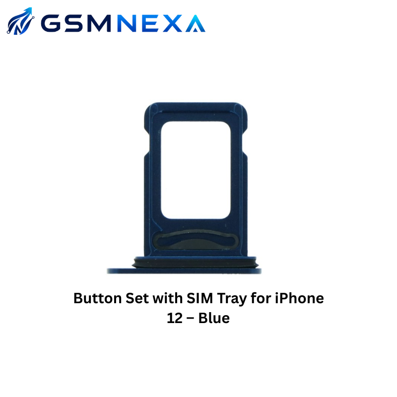 Button Set with SIM Tray for iPhone 12 – Blue