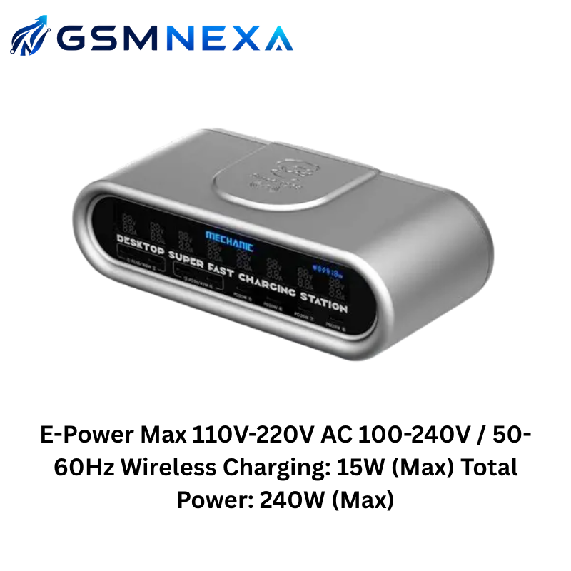 Mechanic E-Power Max 240W Smart Desktop Charging Station with 15W Wireless Charging