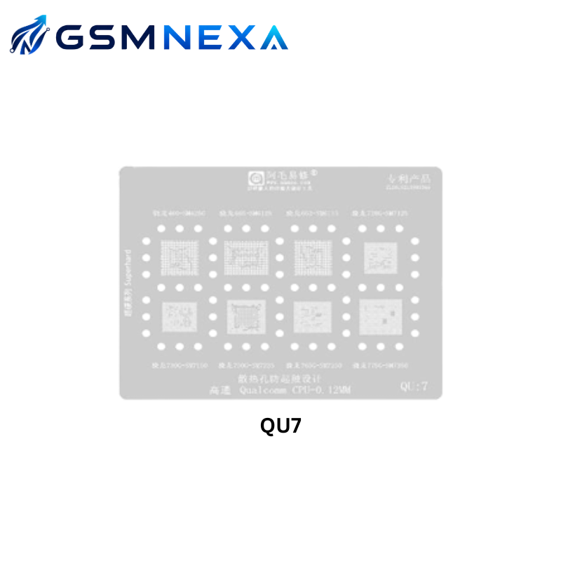 AMAOE QU-7 Stencil for Qualcomm CPU IC BGA Reballing (0.12mm)