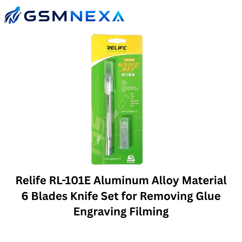 Relife RL-101E Aluminum Alloy Material 6 Blades Knife Set for Removing Glue Engraving Filming