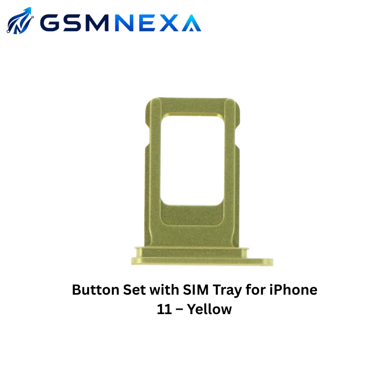 Button Set with SIM Tray for iPhone 11 – Yellow