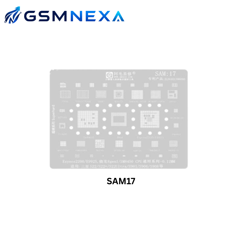 AMAOE SAM-17 Stencil for Samsung Galaxy A54 Exynos 1380 CPU Reballing (0.12mm)
