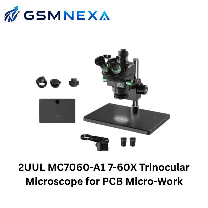 2UUL MC7060-A1 7-60X Trinocular Microscope for PCB Micro-Work
