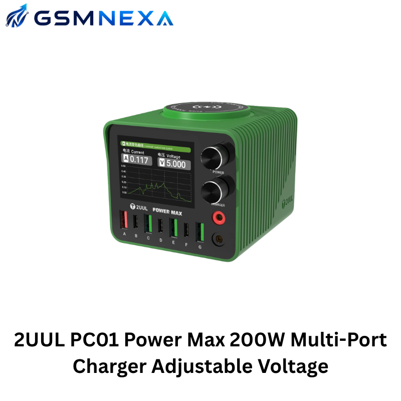 2UUL PC01 Power Max 200W Multi-Port Charger Adjustable Voltage Integrated Power Supply