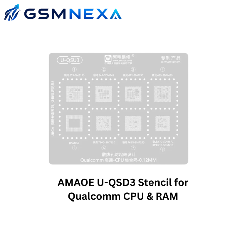 AMAOE U-QSD3 Stencil for Qualcomm CPU & RAM