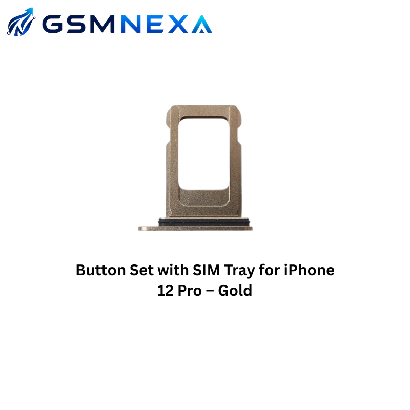 Button Set with SIM Tray for iPhone 12 Pro – Gold