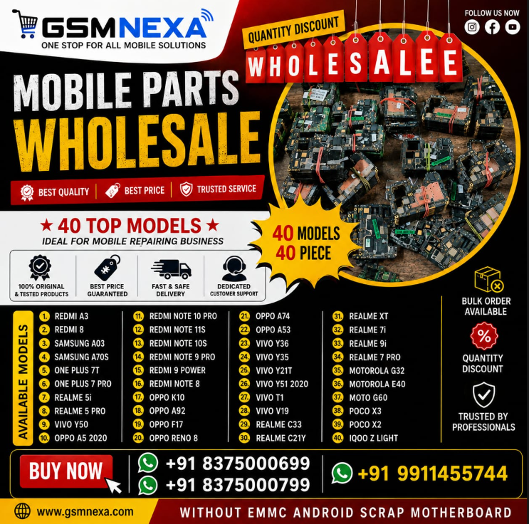 Scrap Motherboard  (Without eMMC) – Android Mobile PCB Lot (40 Models)