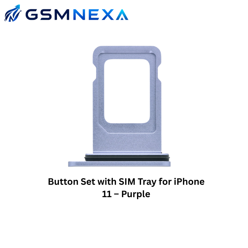 Button Set with SIM Tray for iPhone 11 – Purple