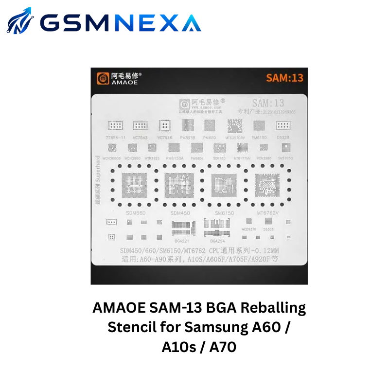 AMAOE SAM-13 BGA Reballing Stencil for Samsung A60 / A10s / A70
