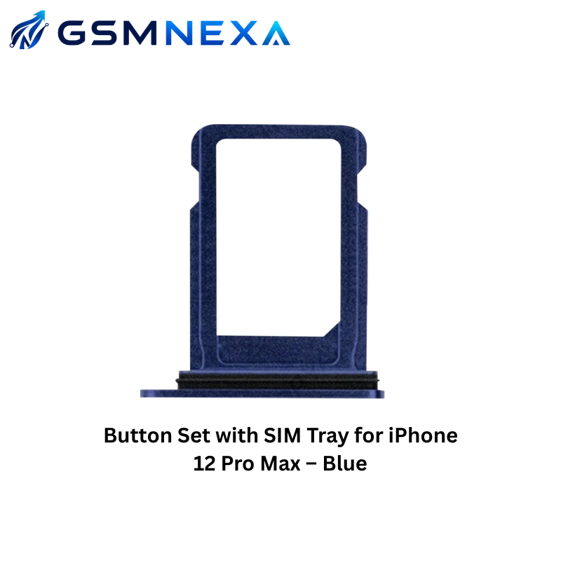 Button Set with SIM Tray for iPhone 12 Pro Max – Blue