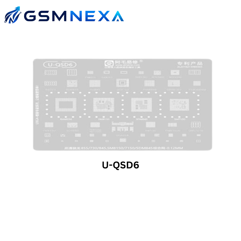 Amaoe U-QSD6 Qualcomm Snapdragon CPU BGA Reballing Stencil 0.12mm