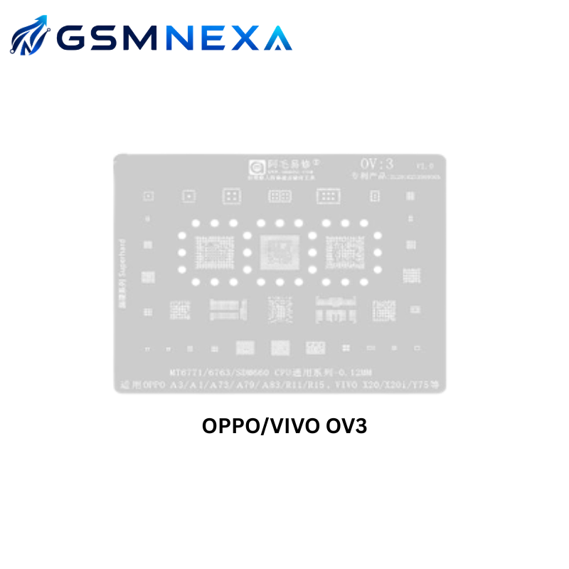 AMAOE OV-3 Stencil for OPPO & Vivo CPU IC BGA Reballing (0.12mm)