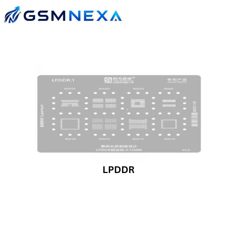 AMAOE LPDDR-5 Stencil for eMMC, eMCP, UFS & LPDDR Memory IC Reballing