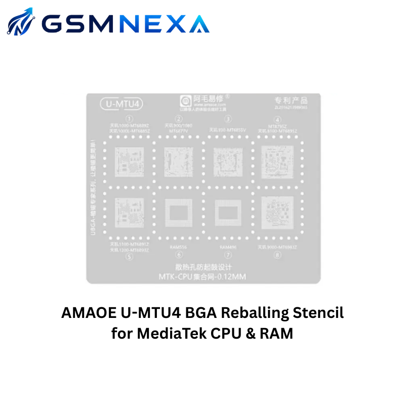 AMAOE U-MTU4 BGA Reballing Stencil for MediaTek CPU & RAM