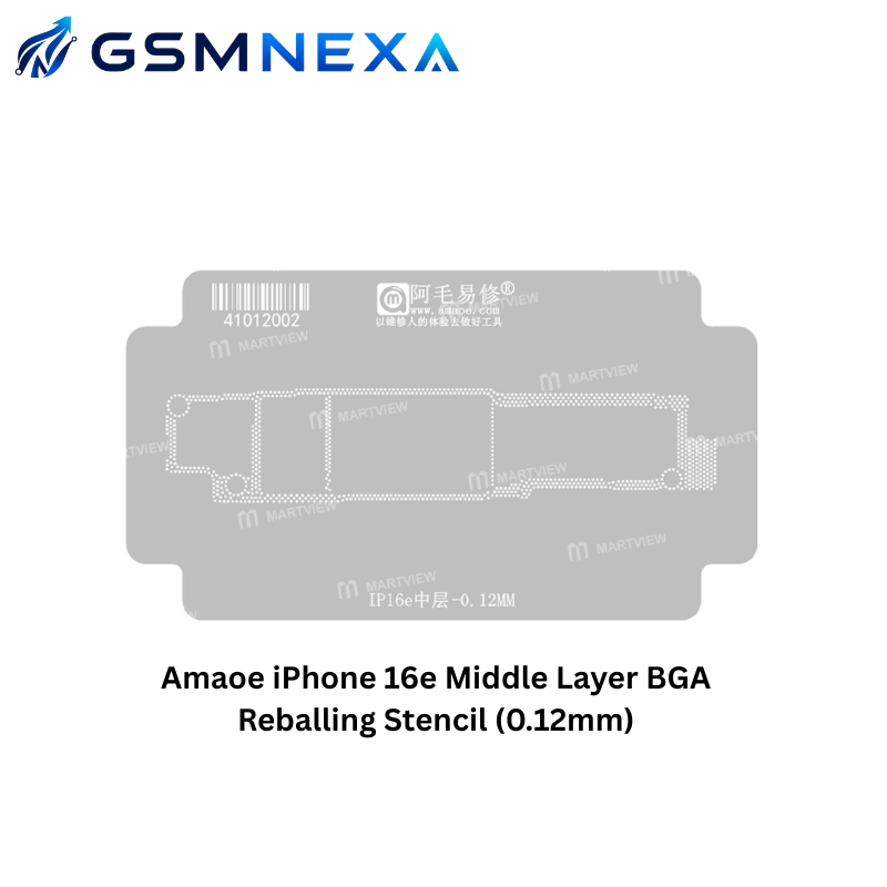 Amaoe iPhone 16e Middle Layer BGA Reballing Stencil (0.12mm)